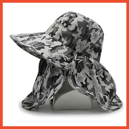 Hoptech Topi Gunung Topi Visor Lipat Pinggiran Lebar Anti UV Topi Mancing Bernapas