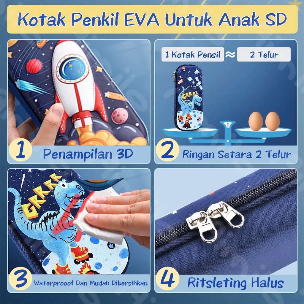 Boys' Pencil Case 3D Waterproof Aesthetic Pencil Case School Stationery