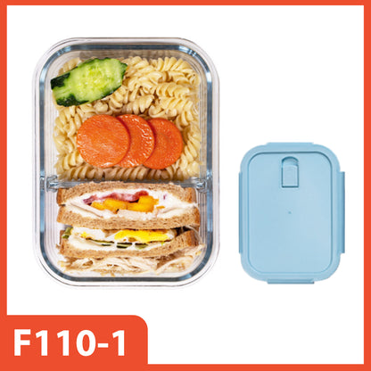 HOPTECH - THICK GLASS LUNCH BOX | HEAT-RESISTANT GLASS LUNCH BOX WITH LID | BPA FREE AND FOOD GRADE