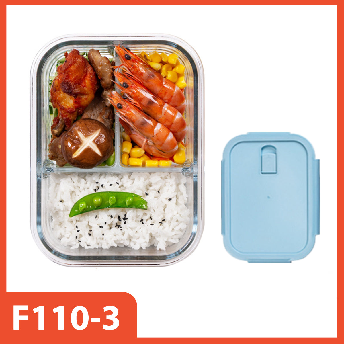 HOPTECH - THICK GLASS LUNCH BOX | HEAT-RESISTANT GLASS LUNCH BOX WITH LID | BPA FREE AND FOOD GRADE