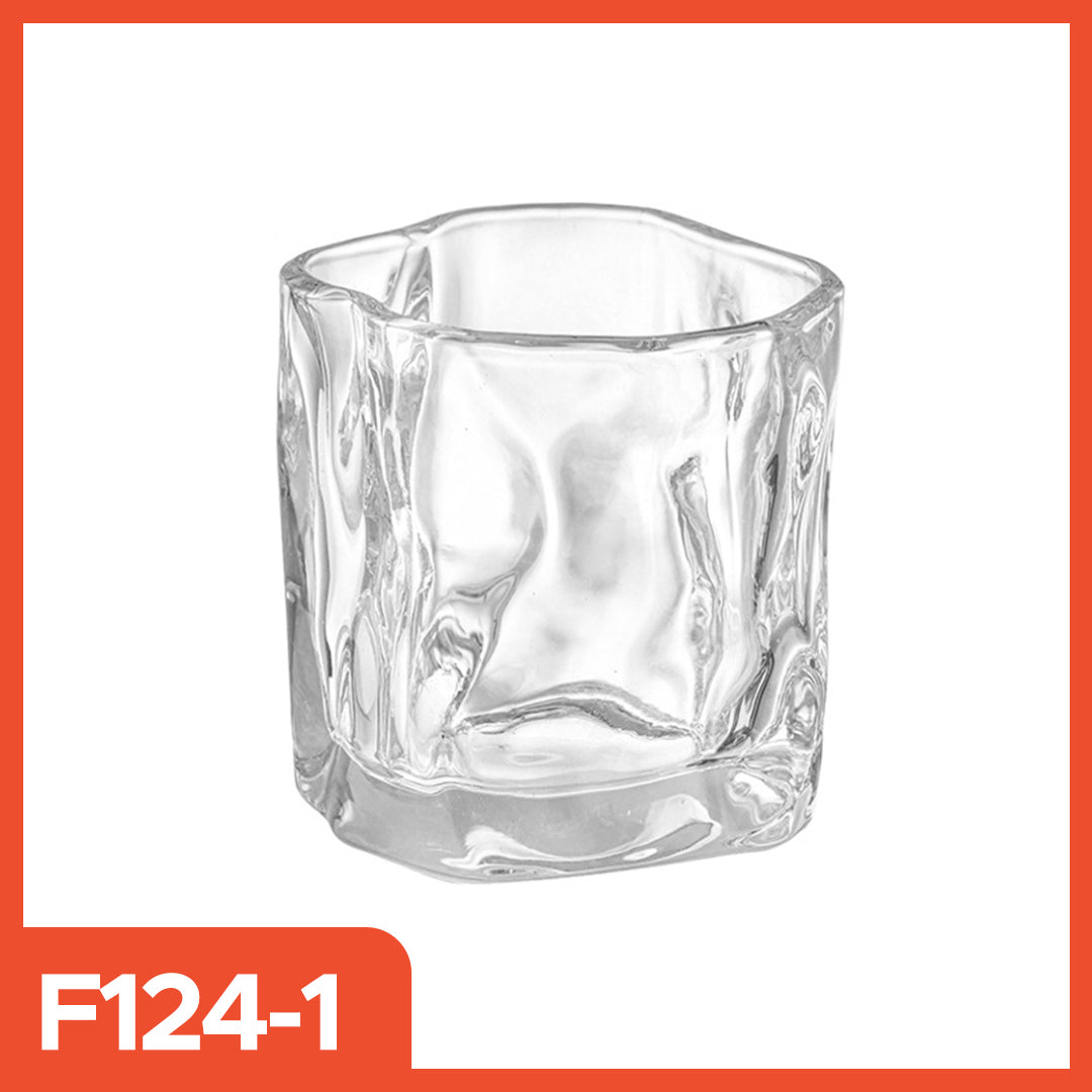 Hoptech - 180ml Japanese-Style Aesthetic Glass Cup | Unique Drinking Glass Abstract Glass Cup