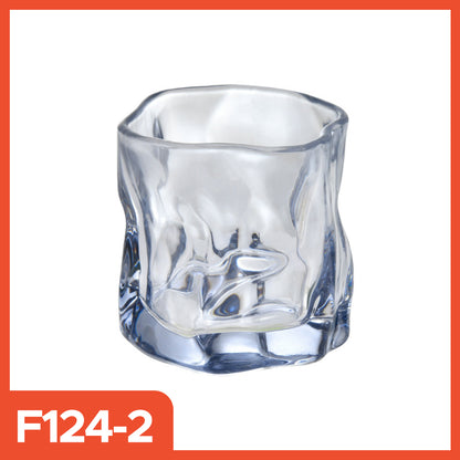 Hoptech - 180ml Japanese-Style Aesthetic Glass Cup | Unique Drinking Glass Abstract Glass Cup
