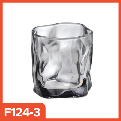 Hoptech - 180ml Japanese-Style Aesthetic Glass Cup | Unique Drinking Glass Abstract Glass Cup