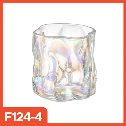 Hoptech - 180ml Japanese-Style Aesthetic Glass Cup | Unique Drinking Glass Abstract Glass Cup