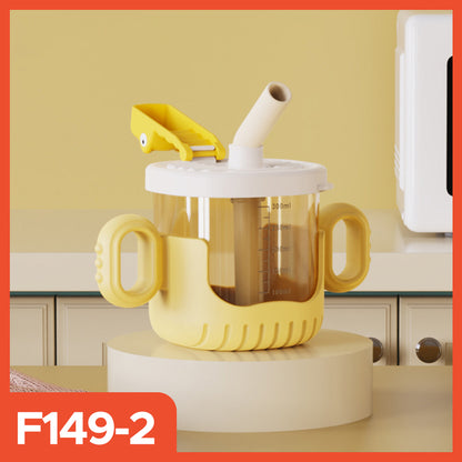 Baby Training Cup 300ml Toddler Drinking Bottle Silicone Straw BPA Free Children's Milk Cup