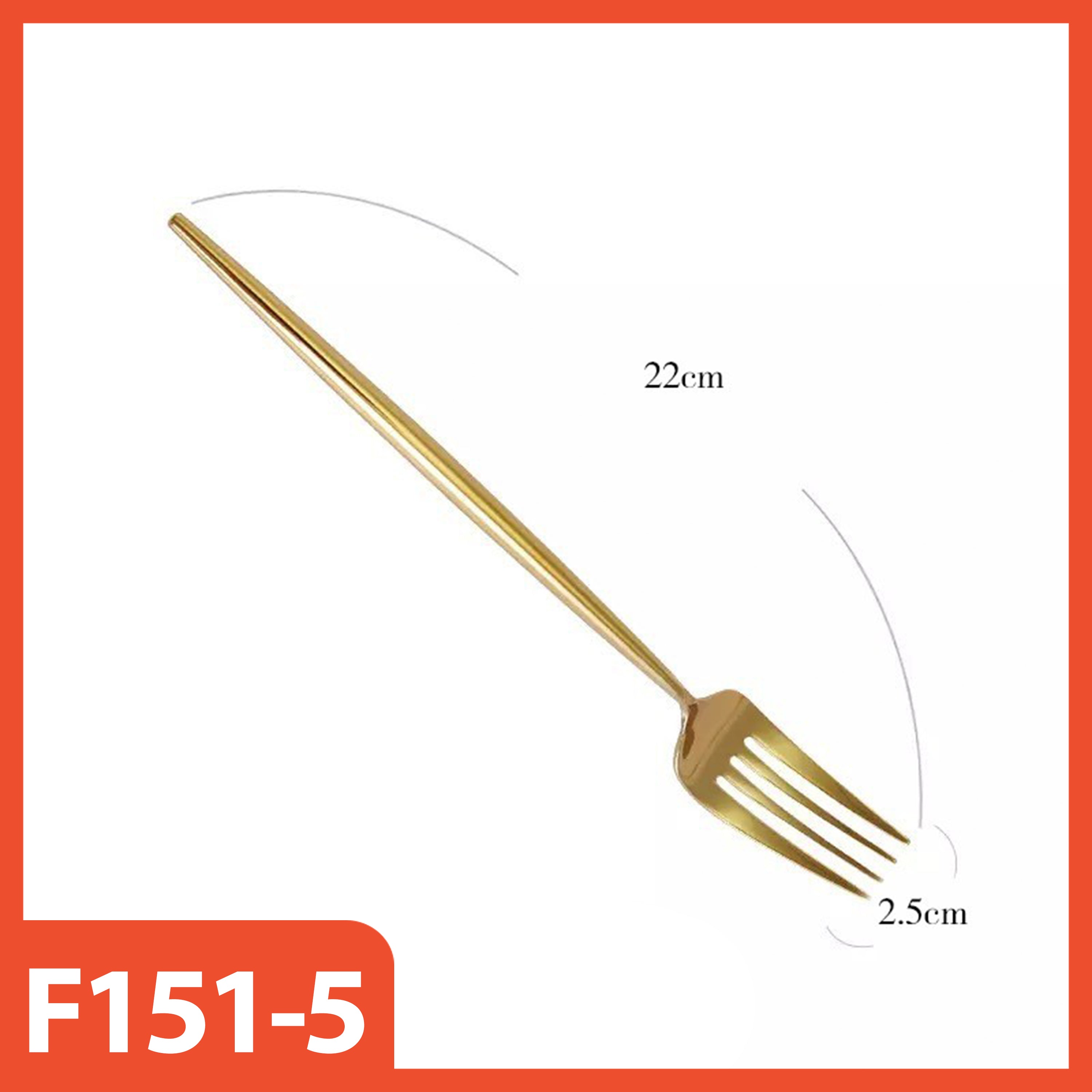 Gold-colored spatula with dimensions on a white background
