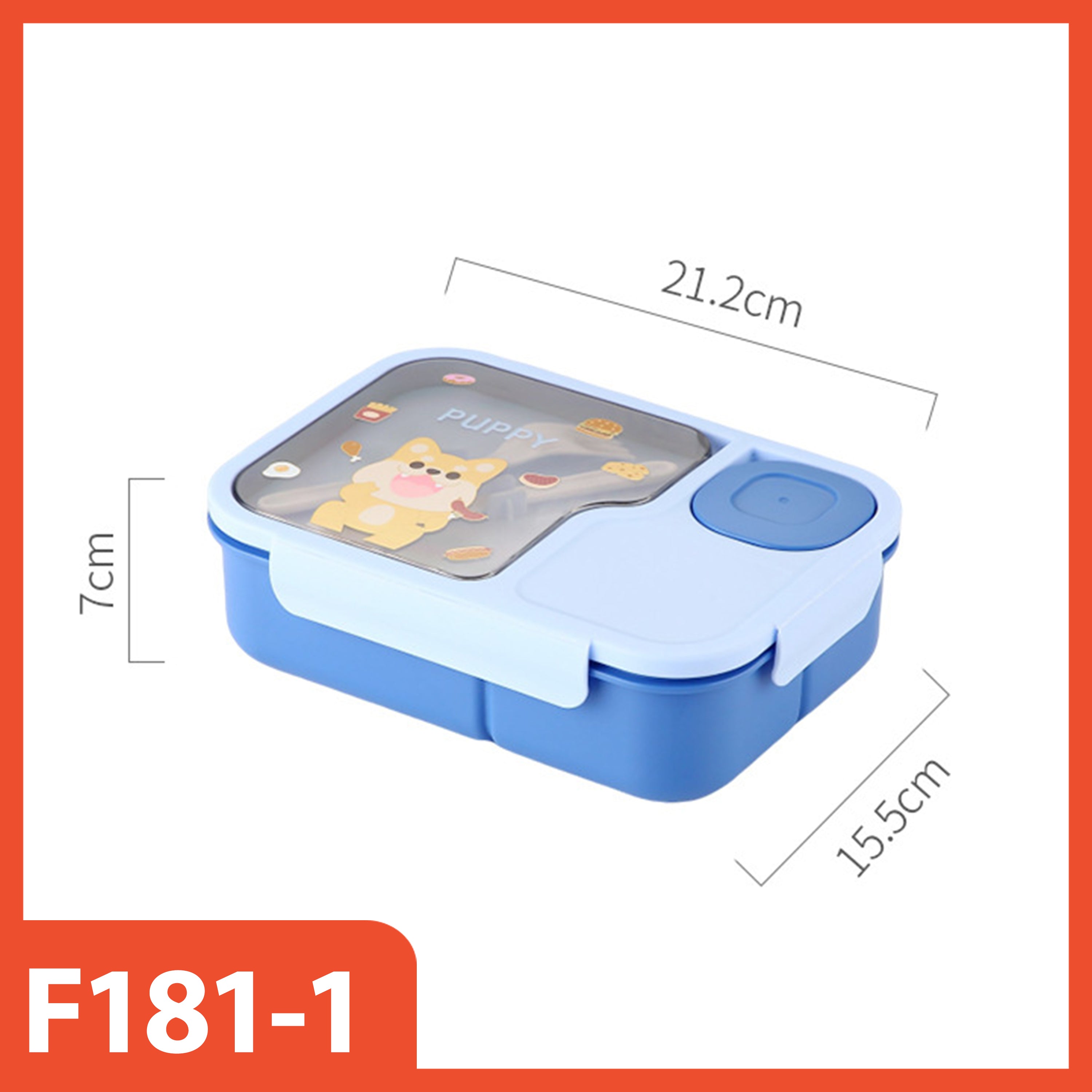 HOPTECH - 1450ml Kids Lunch Box | Microwaveable Lunch Box with 3-Section Sauce Container | BPA Free