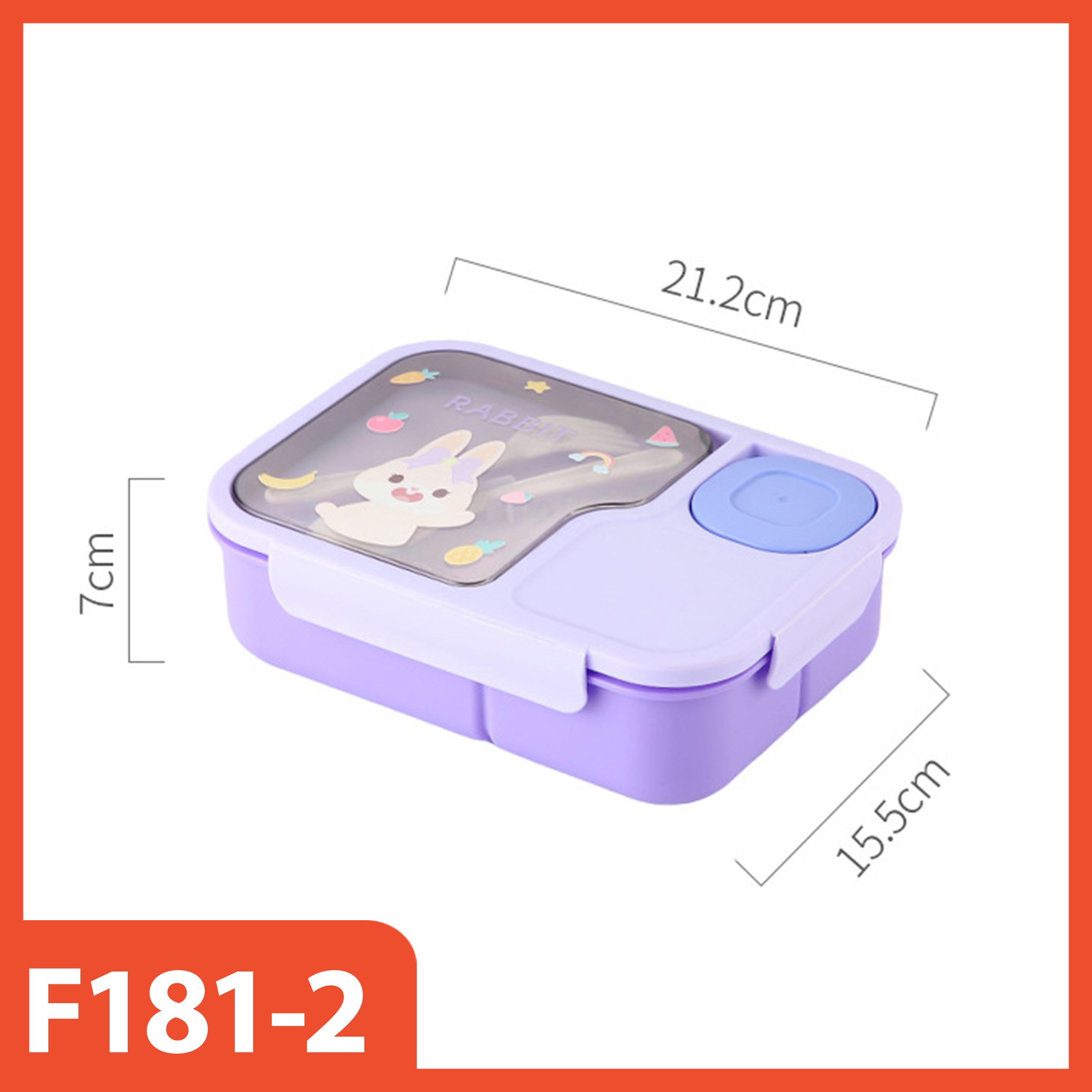 HOPTECH - 1450ml Kids Lunch Box | Microwaveable Lunch Box with 3-Section Sauce Container | BPA Free