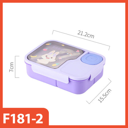 HOPTECH - 1450ml Kids Lunch Box | Microwaveable Lunch Box with 3-Section Sauce Container | BPA Free