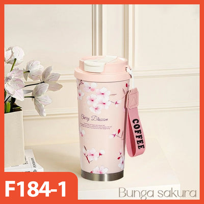 Tumbler Stainless F184 500ml Motif Bunga