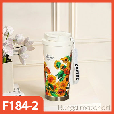 Tumbler Stainless F184 500ml Motif Bunga