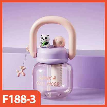HOPTECH - Cute Character Transparent Drinking Bottle 800ml Snager Tumbler Infused Handle Linlin Tritan