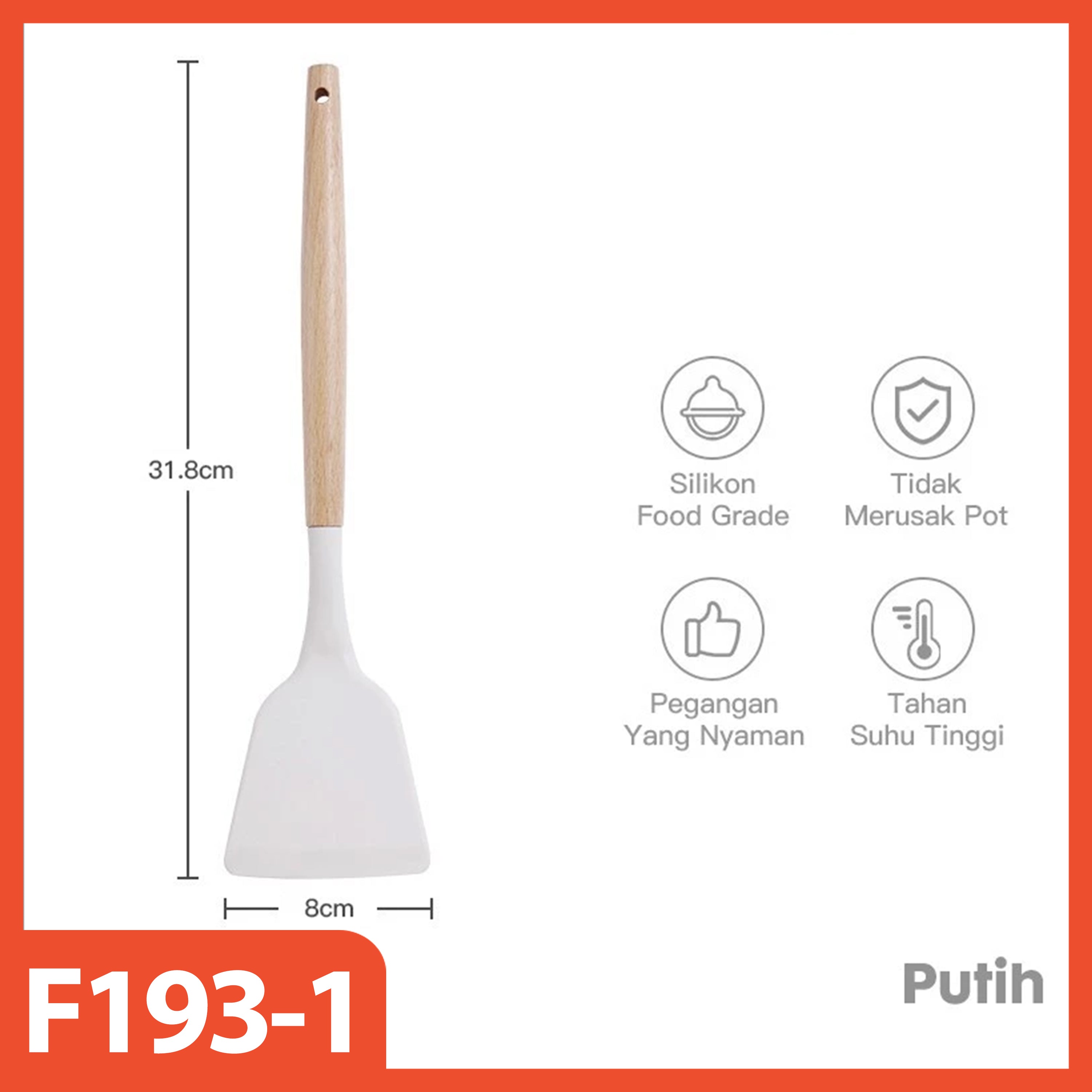 HOPTECH - Silicone Spatula Utensil with Wooden Handle, Multi-Colored Sodet, Heat Resistant, Non-Stick Kitchen Set