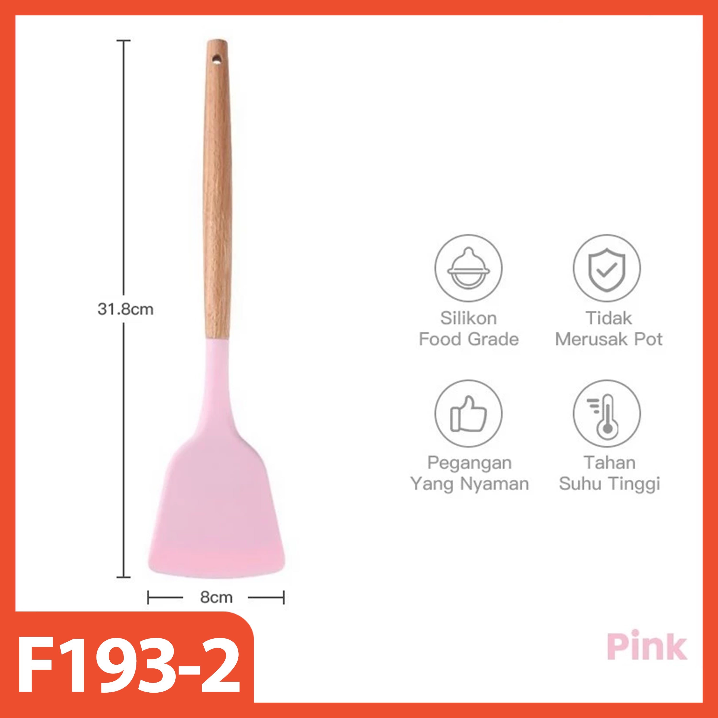 HOPTECH - Silicone Spatula Utensil with Wooden Handle, Multi-Colored Sodet, Heat Resistant, Non-Stick Kitchen Set