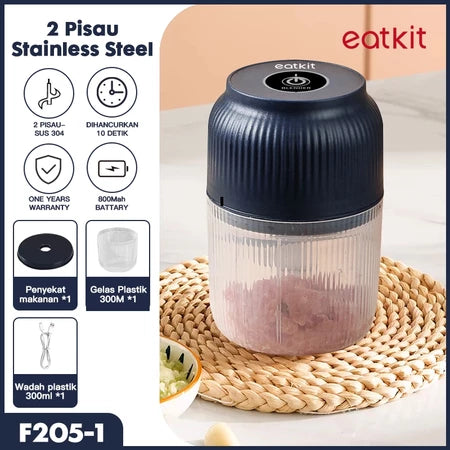 [READY] HOPTECH Mini Chopper Electric Blender Portable 4 Blades 300ml Multifunctional Kitchen Onion Grinder