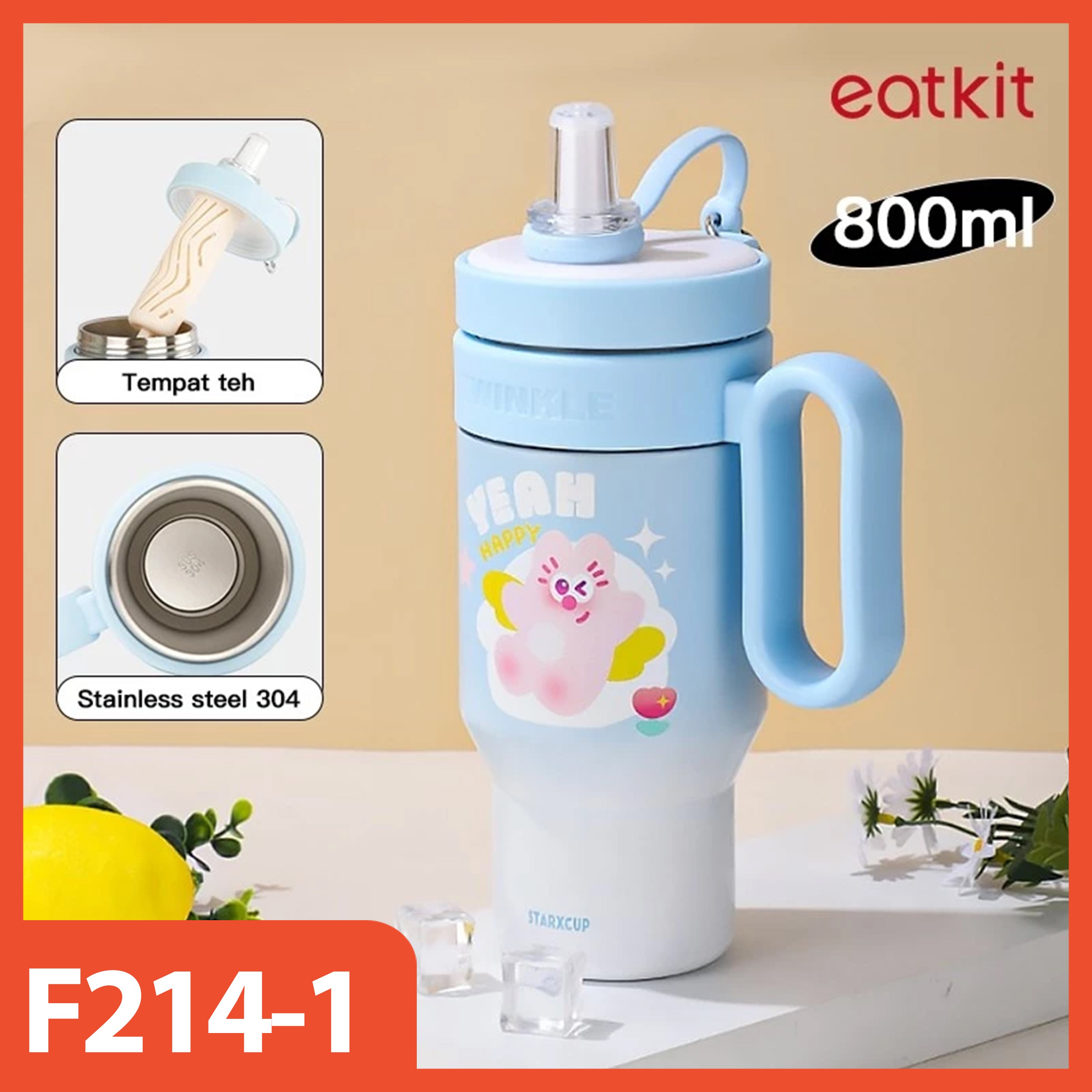HOPTECH - Tumbler Stainless 850ml Vacuum Insulated Tahan Panas Dingin Botol Minum Premium Quality