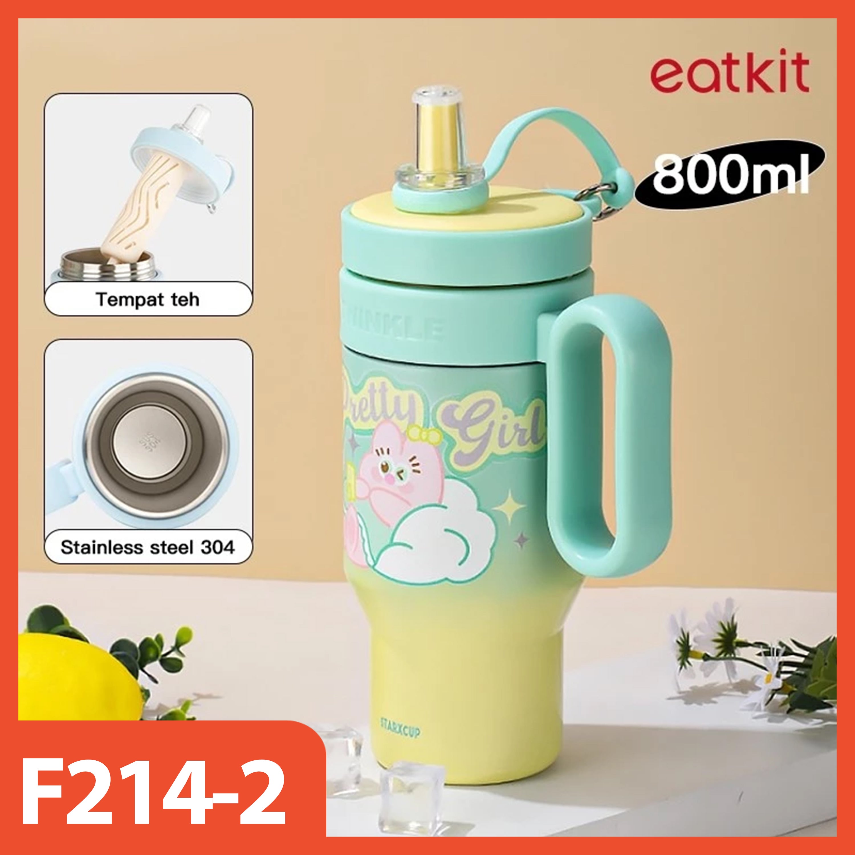 HOPTECH - Tumbler Stainless 850ml Vacuum Insulated Tahan Panas Dingin Botol Minum Premium Quality