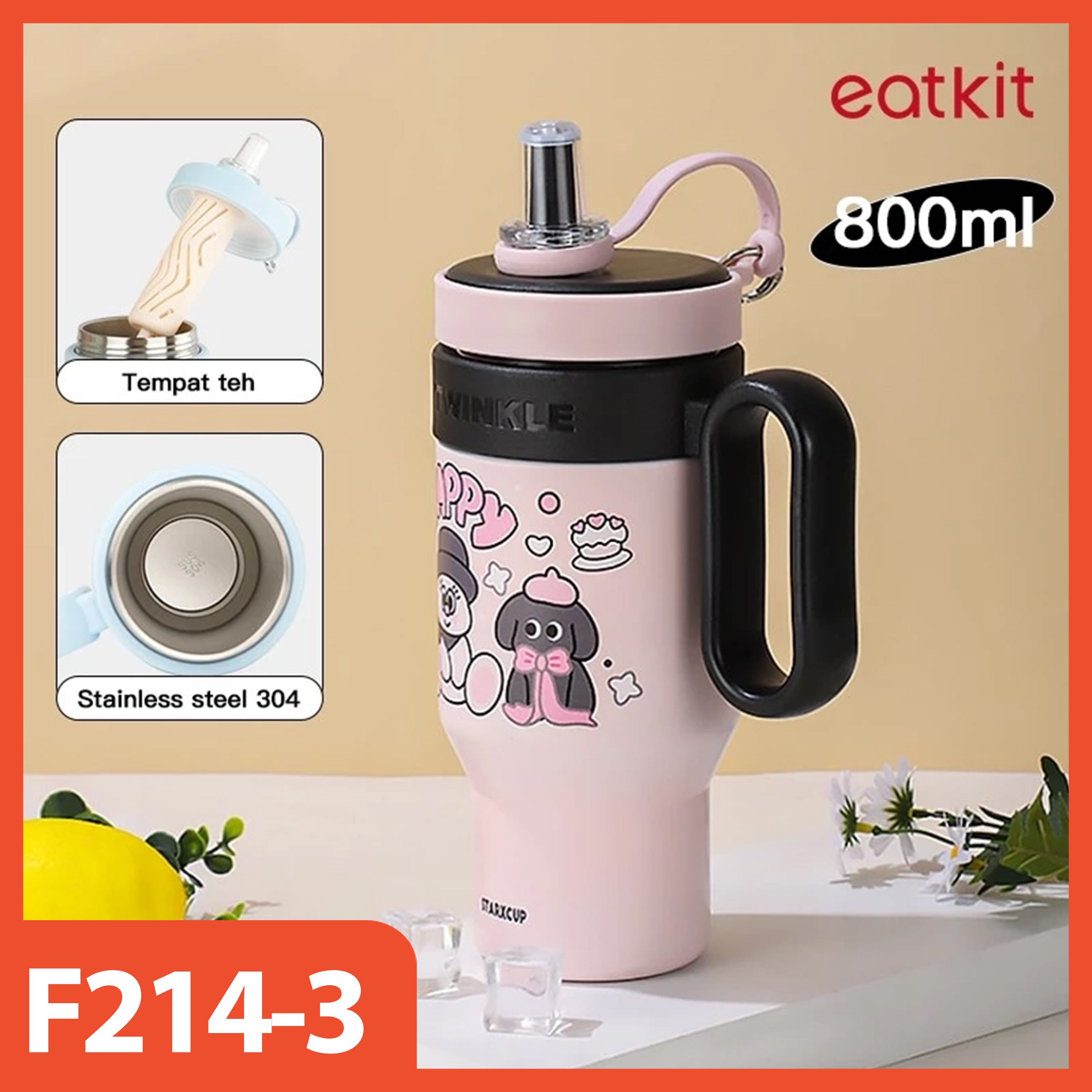 HOPTECH - Tumbler Stainless 850ml Vacuum Insulated Tahan Panas Dingin Botol Minum Premium Quality