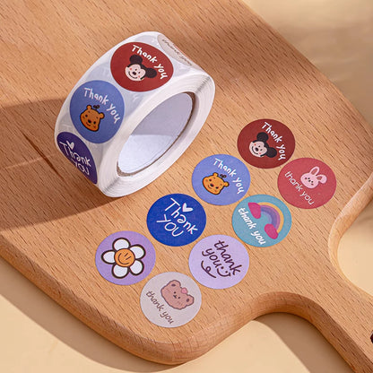 HOPTECH-Thank You Sticker 500 pcs/Color Self Adhesive Seal Label Roll Sticker thank you Large