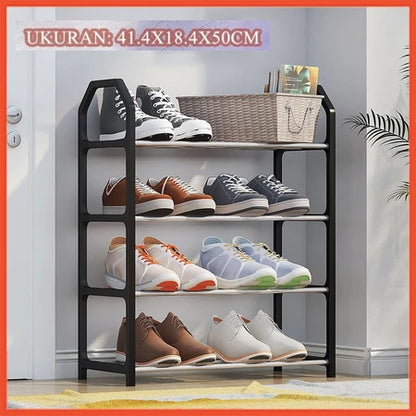 Multipurpose 4-tier Shoe Rack hitam