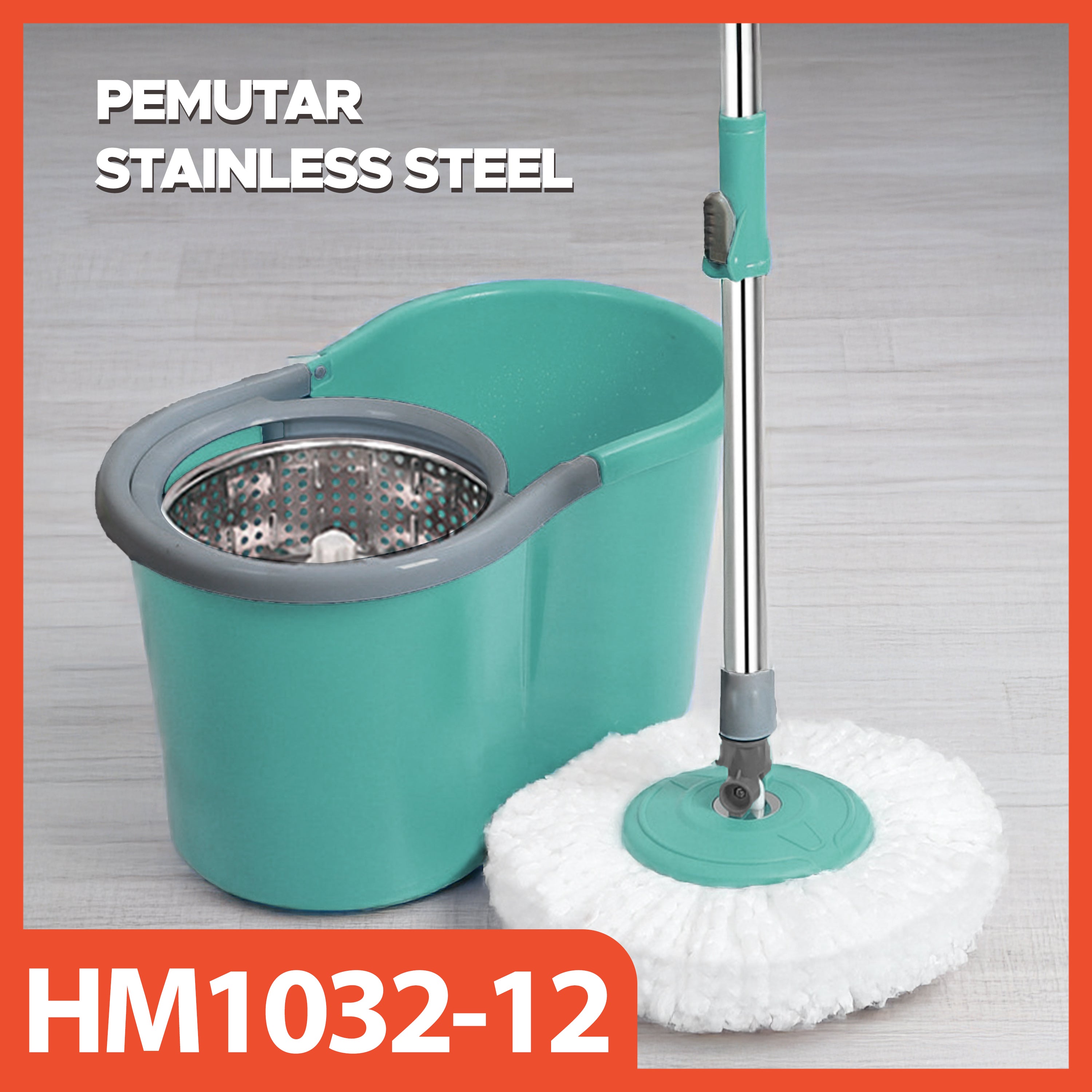 Hoptech - ALAT PEL LANTAI MOP DENGAN ROL PRAKTIS KAIN PEL PUTAR SPIN MOP 6L BUCKET ULTRA MOP