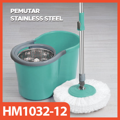 Hoptech - ALAT PEL LANTAI MOP DENGAN ROL PRAKTIS KAIN PEL PUTAR SPIN MOP 6L BUCKET ULTRA MOP