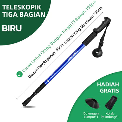 [READY] HOPTECH Trekking Pole Adjustable 65–135cm Folding Mountain Stick for Outdoor Hiking Lightweight