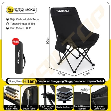 [READY] HOPTECH Folding Beach Chair Footrest Outdoor Portable Relaxing Chair for Picnic &amp; Camping