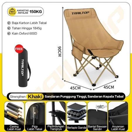 [READY] HOPTECH Folding Beach Chair Footrest Outdoor Portable Relaxing Chair for Picnic &amp; Camping