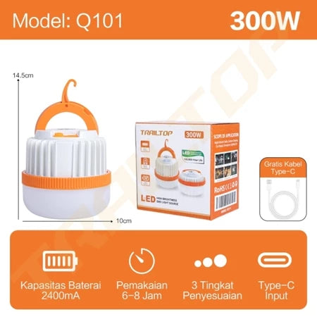 [READY] HOPTECH LED Camping Emergency Light with Type-C Charger, Long Lasting 6-8 Hours, Super Bright