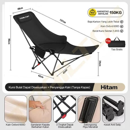 [READY] HOPTECH Folding Beach Chair Footrest Outdoor Portable Relaxing Chair for Picnic &amp; Camping