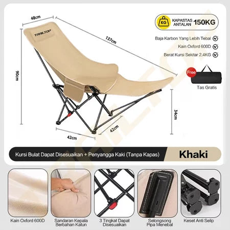 [READY] HOPTECH Folding Beach Chair Footrest Outdoor Portable Relaxing Chair for Picnic &amp; Camping