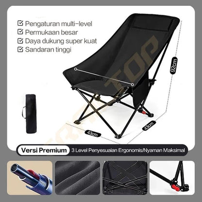 [READY] HOPTECH Folding Beach Chair Footrest Outdoor Portable Relaxing Chair for Picnic &amp; Camping
