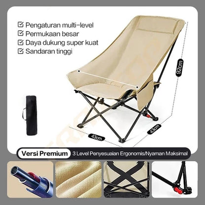 [READY] HOPTECH Folding Beach Chair Footrest Outdoor Portable Relaxing Chair for Picnic &amp; Camping