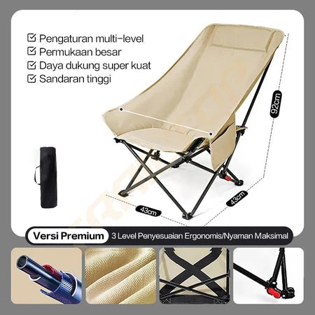 [READY] HOPTECH Folding Beach Chair Footrest Outdoor Portable Relaxing Chair for Picnic &amp; Camping