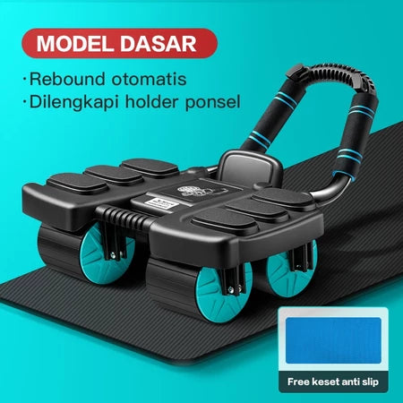 HOPTECH Ab Wheel Roller Smart Count Ab Roller 4 Wheel Home Exercise Equipment 3in1