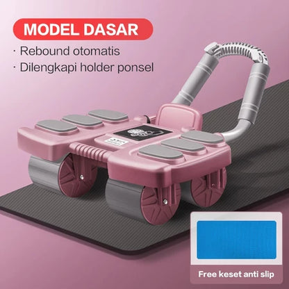 HOPTECH Ab Wheel Roller Smart Count Ab Roller 4 Wheel Home Exercise Equipment 3in1