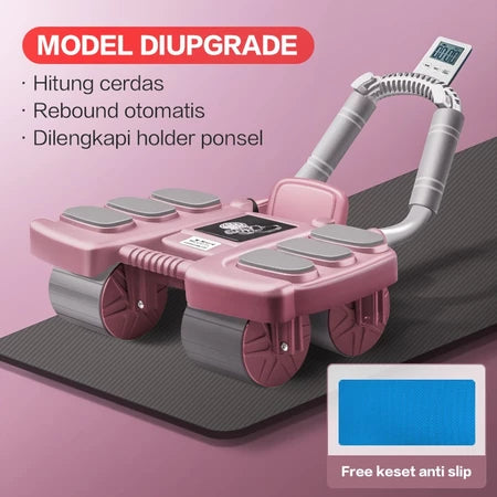 HOPTECH Ab Wheel Roller Smart Count Ab Roller 4 Wheel Home Exercise Equipment 3in1