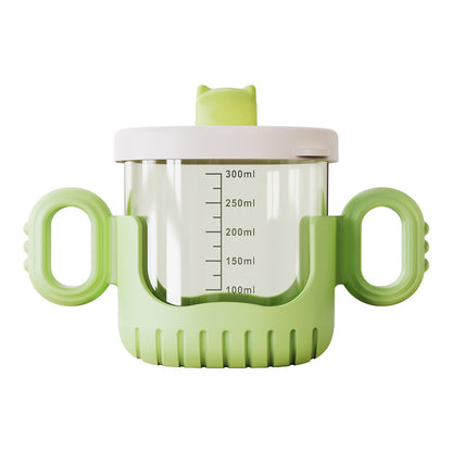 Baby Training Cup 300ml Toddler Drinking Bottle Silicone Straw BPA Free Children's Milk Cup