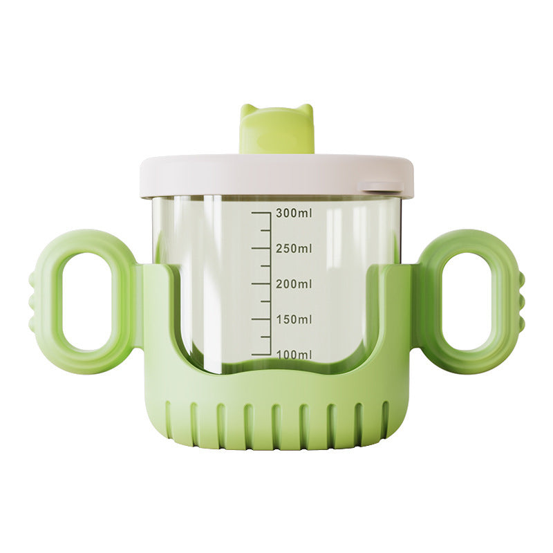 Baby Training Cup 300ml Toddler Drinking Bottle Silicone Straw BPA Free Children's Milk Cup