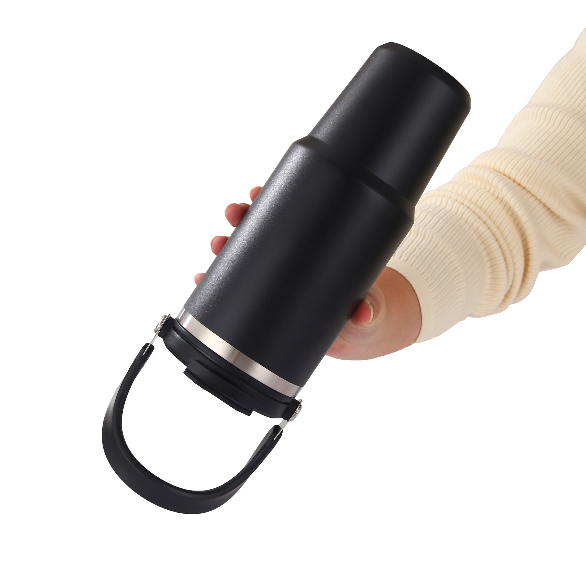 HOPTECH - ORIGINAL 2in1 Tumbler Handle / Portable Drinking Bottle Tea Coffee Fitness Stainless Steel Vacuum Insulated Thermos / Tea Coffee Car Cup