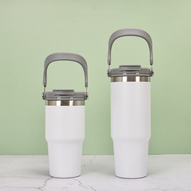 HOPTECH - ORIGINAL 2in1 Tumbler Handle / Portable Drinking Bottle Tea Coffee Fitness Stainless Steel Vacuum Insulated Thermos / Tea Coffee Car Cup
