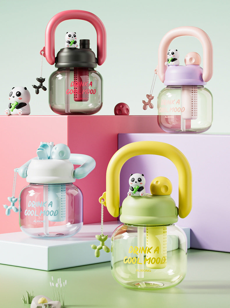 HOPTECH - Cute Character Transparent Drinking Bottle 800ml Snager Tumbler Infused Handle Linlin Tritan