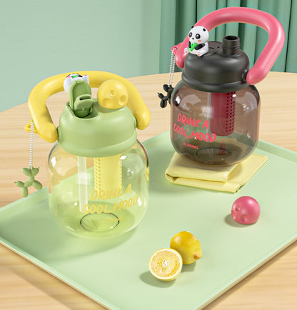 HOPTECH - Cute Character Transparent Drinking Bottle 800ml Snager Tumbler Infused Handle Linlin Tritan