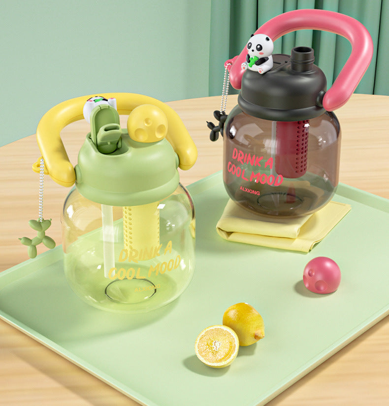 HOPTECH - Cute Character Transparent Drinking Bottle 800ml Snager Tumbler Infused Handle Linlin Tritan