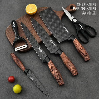 HOPTECH - Kitchen Knife Set 6 in 1 High Quality Stainless Steel Multifunction Chef's Knife Kitchen Tools