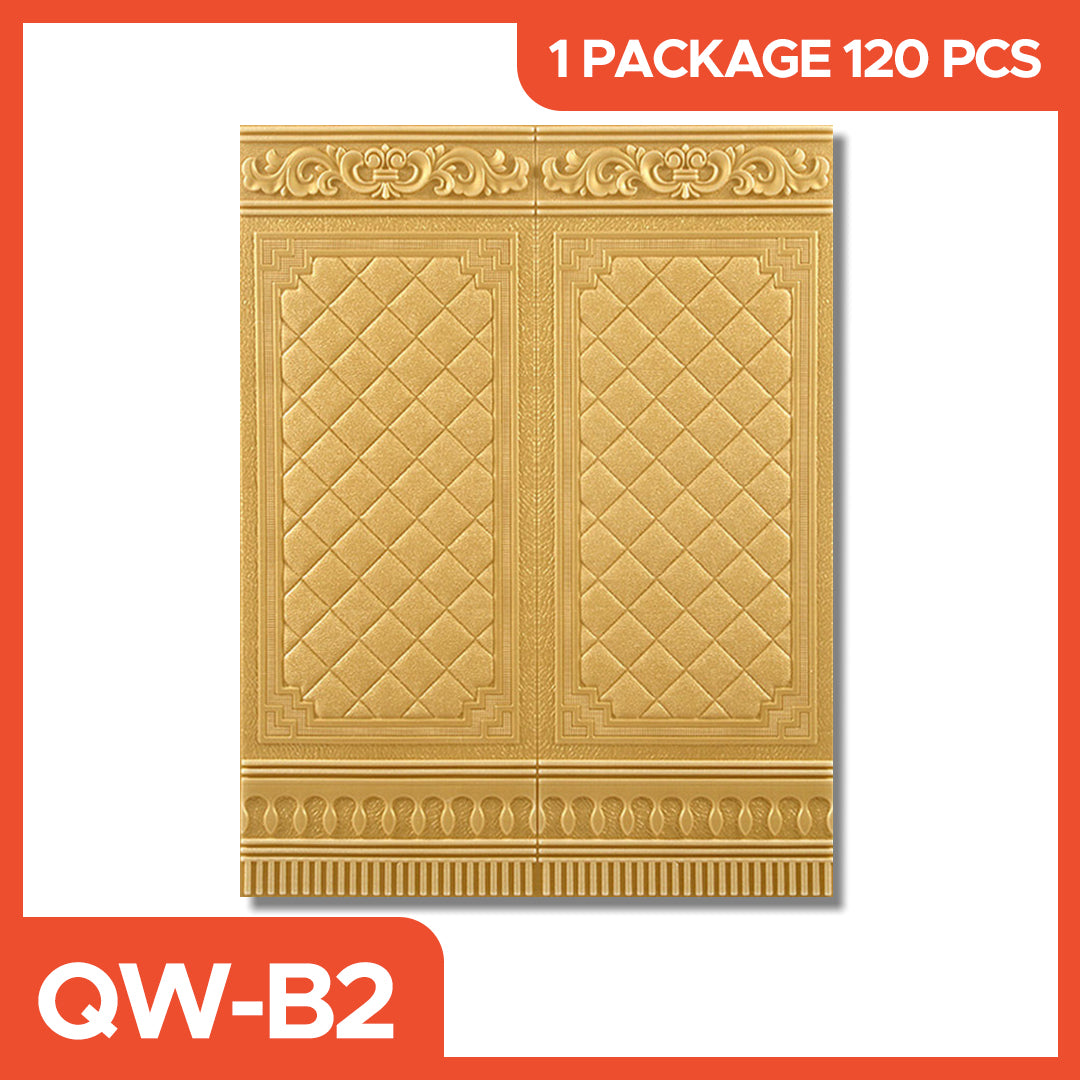 3D Wall Paper with Teak Door motif, size 70x90 cm, 5mm thick, Self Adhesive 