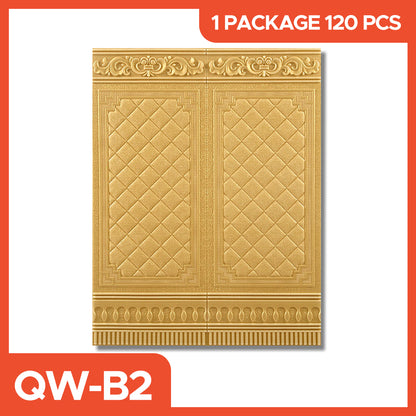 3D Wall Paper with Teak Door motif, size 70x90 cm, 5mm thick, Self Adhesive 