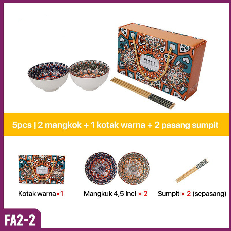 Set Mangkok dan Piring Keramik FA2
