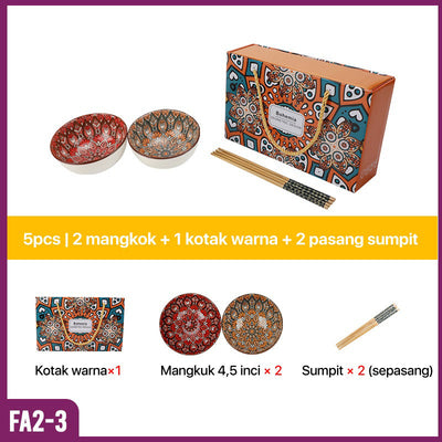 Set Mangkok dan Piring Keramik FA2